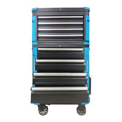 China Use And Easy Keep To Repair Good Quality Large XL Size Mobile Tool Cart Resists Rust And Corrosion 9 Drawer With Top Box for sale