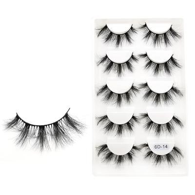 China Wholesale Natural Soft Eyelash 5 Pairs Faux Mink Eyelash Cruelty Free Vegan Lash Private Label 3D Silk False Eyelash for sale