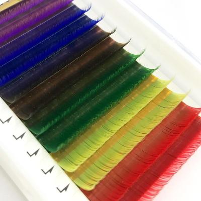 China Natural Soft Eyelash Private Label Professional Customize 0.05MM Russian 0.07MM Colored Silk Eyelash Extensions Packaging Different Volume for sale