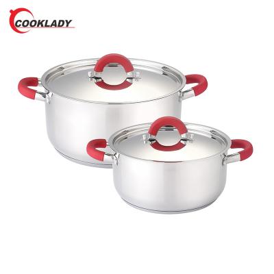 China Sustainable Hot Sale Household 4Pcs Casserole Set Stainless Steel Cookware Set With Glass Lid for sale