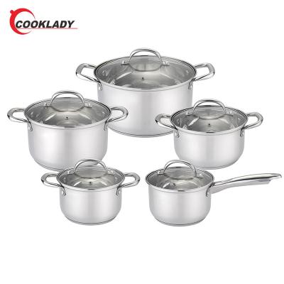 China Sustainable Home Multifunctional Easy To Clean Stainless Steel Stew Pot Cooking Cookware Set for sale