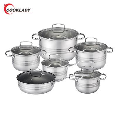 China Restaurant Sustainable Hot Selling Products Round Stock Pot Nonstick Pan Cookware Sets for sale