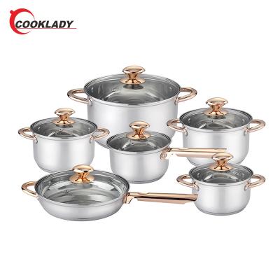 China Viable Factory Wholesale Household 8Pcs Gold Plated Handle Cookware Set Nonstick Cookware Sets for sale