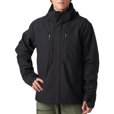 China Custom Made Warm Men Softshell Breathable Branded Hooded 3 in 1 Winter Jacket Camping Hiking Warm Sport Jacket Coat for sale