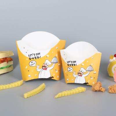 China Disposable Custom White Craft Fries Printing Cardboard Burger Disposable Fold Vented Takeout Korea French Fries Food Paper Packaging Box for sale