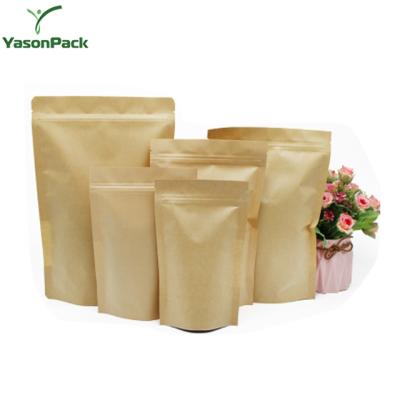 China Recyclable Khaki Washable Craft Brown Kraft Paper Gift Bag With Custom Print Your Own Logo For Food for sale