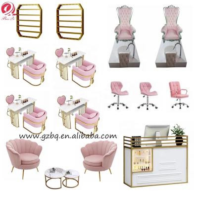 China Comfortable Beauty Salon Pink Pedicure Chair Foot Massage Sofa Chair Used Spa Pedicure Chairs Wholesale for sale