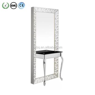 China Luxury Wide Salon Mirror Barber Station Mirror European Style Hair Salon Mirror for sale