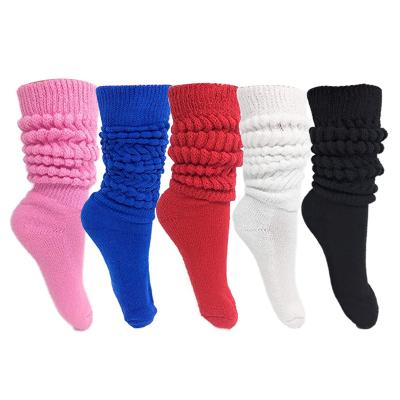 China Red cotton slouch socks custom seller thick slouchy heavy extra long wholesale fashionable sporty socks for women for sale