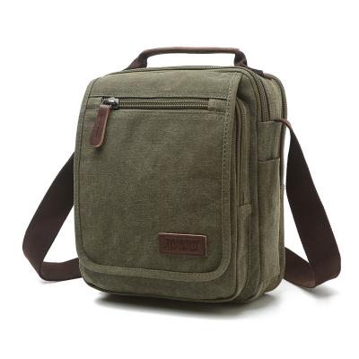 China Portable Men's Canvas Shoulder Bag Canvas Messenger Bag High Quality Wholesale Daily Used/Shopping/Business/Office for sale