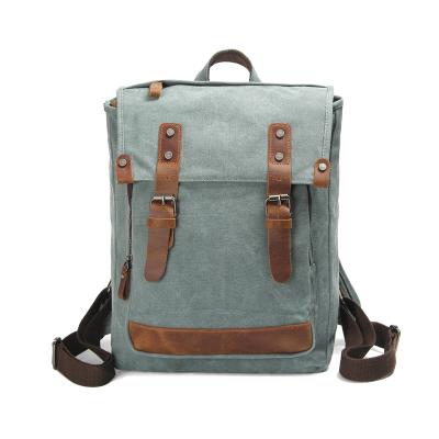 China High Quality Customized Washable/Durable/Eco-friendly Modern Teens School Backpacks Men Wash Genuine Leather Canvas Backpack for sale