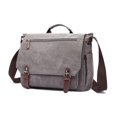 China Daily Used/Shopping/Business/Office Gray Cross Strap Canvas Messenger Bag Custom Logo Cross - Body Bag for sale