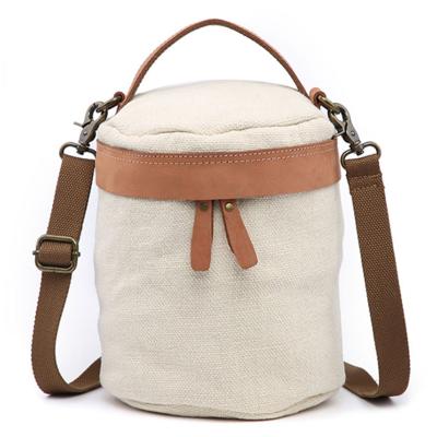 China New Washable/Durable Women Round Shape Cross - Body Bag Girl Cotton Canvas Messenger Bag for sale