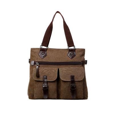 China Eco-Friendly/Durable Stylish Vintage Handbag Canvas Leisure Canvas Messenger Bag Men Laptop Briefcase Management Computer Handbag for sale