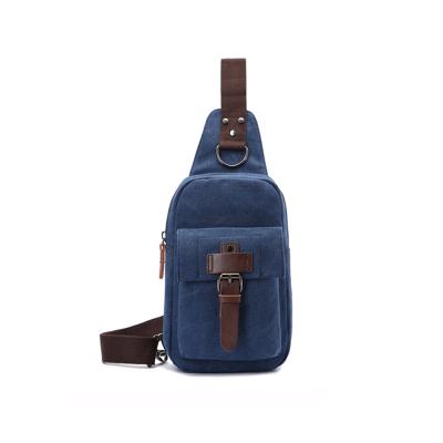 China Retro Sling Messenger Bag Vintage Trunk Durable Cheap Casual Pack Men's Single Korean Canvas Chest Bag for sale