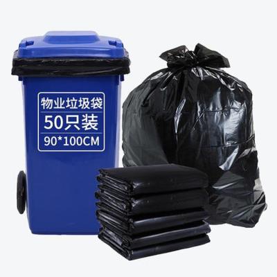 China Factory Supply Disposable PE Garbage Bags / Black Industrial Plastic Heavy Duty Garbage Bag for sale