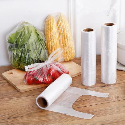 China Food Grade Disposable Hot Selling PE T-shirt Transparent Plastic Bag Food Cling Wrap Envelope Food Storage Bag for sale