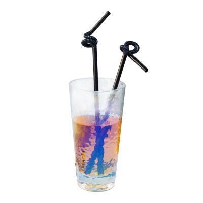 China Longer Bend Pearl Milk Tea Art Tea Straw Modern Transparent Color Disposable PLA Drink Straw for sale