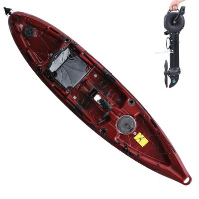 China Factory Price Single Kayak 12' Stable Pedal Drive Sit On Top Single Seat Kayak Red Boat for sale