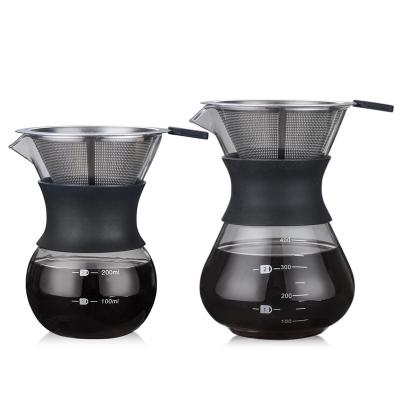 China Viable Pour Over Coffee Dripper Set Glass Pour Over Coffee Maker for sale