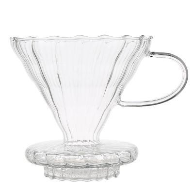 China Sustainable High Borosilicate Glass Coffee Server V60 Reusable Coffee Dripper for sale