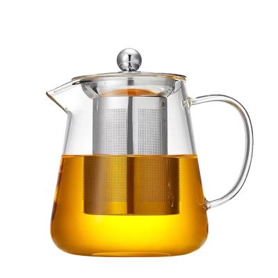 China Pyrex Viable Heat Resistant Borosilicate Fire Resistant Glass Teapot for sale