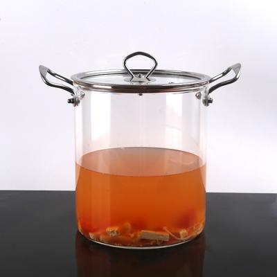 China 2019 NEW DESIGN Clear Glass Cooking Pot Sustainable Set Stainless Steel , Glass Cooking Pot for sale