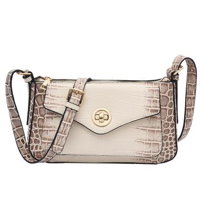 China New Square Fashion Double Color Changing Ladies Shoulder Handbags Gradual Serpentine PU Leather Crossbody Female Messenger Handbags for sale