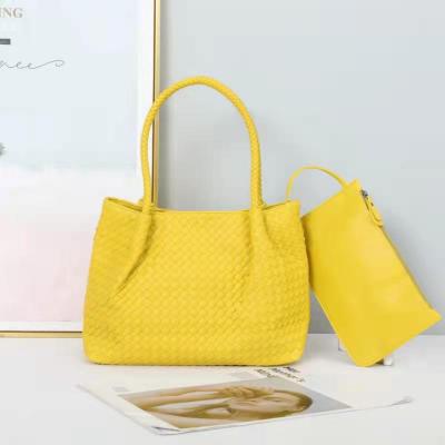 China Other 2021 Candy Color New Arrival Lady Tote Hand Bag Large Capacity Purse Knitted Women Handbags Woven Large Tote Shoulder Bag for sale