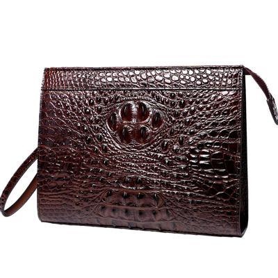 China Fashion Cowhide Genuine Leather Crocodile Embossed Men's Clutch Bag Leisure Business Envelope Tote Bag For Men Luxury Armpit Bags for sale