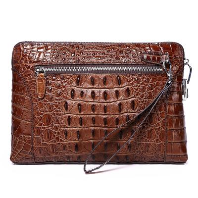 China Fashion Men's Products Fashion Crocodile Pattern Handbag Three-Dimensional Desktop Pattern Hand Lock Bags Envelope Bag Anti-theft Male for sale