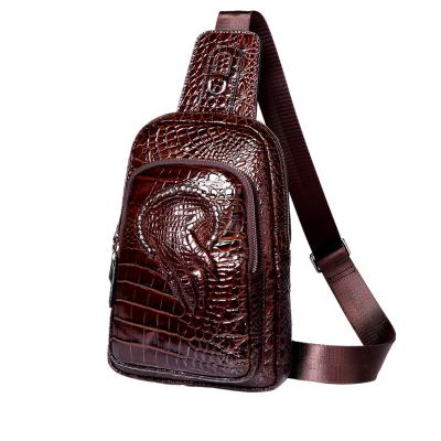 China Whip Men's Chest Bag Crocodile Claw Shape Double Three-Dimensional Raised Front And Bag Mens Shoulder Bags And Back Oblique Backpacks for sale