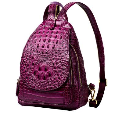 China Wholesale Fashion Women Backpack Crocodile Pattern On Both Shoulders Chest Bag Crossbody Bag Leather Cross Body Bag One Shoulder Bag for sale