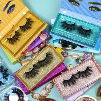 China Long Real Full Tape Natural Tapered Fluffy Mink Lashes 3d Lashes 5d 25mm Mink Eyelash Wholesale Seller for sale