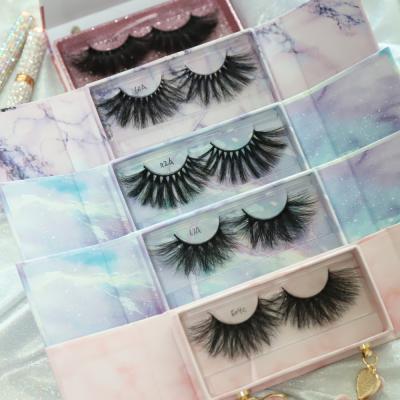 China Thick 6d mink eyelash eye lashes 25mm lashes with custom boxes for sale