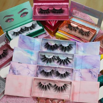 China Natural thick classic 5d mink lashes seller 5d mink eyelashes 27mm lashes fluffy 27mm mink eyelashes for sale