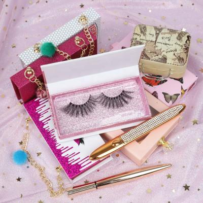 China Natural Long False Eyelashes 18mm Wholesale 3d Mink Lashes Bulk Custom Packaging Box Lashes for sale