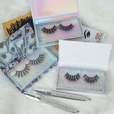 China Qingdao fashion long natural 3d eyelash vegan whips tapered silk eyelash packaging wholesale customized box for sale