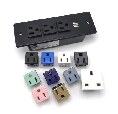 China Office-socket 3 outlet 2 USB ports recessed power outlets strip cover tabletop hotel and home for sale