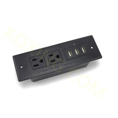 China Desktop-socket China Supplier Recessed Desktop Usb Power Socket With Usb 3 Port for sale