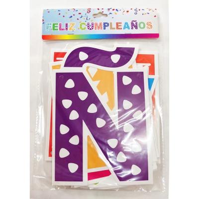 China Bright colors mix color alphabet shape birthday party letter banner supplies theme celebration decoration for sale