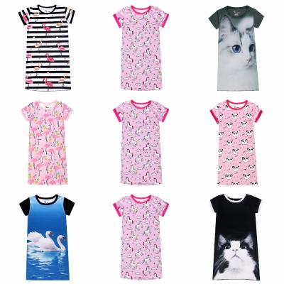 China Kids Nightgown Baby Sleepwear Summer Breathable Dress Gowns Printed Dress For Girl Nightgowns for sale