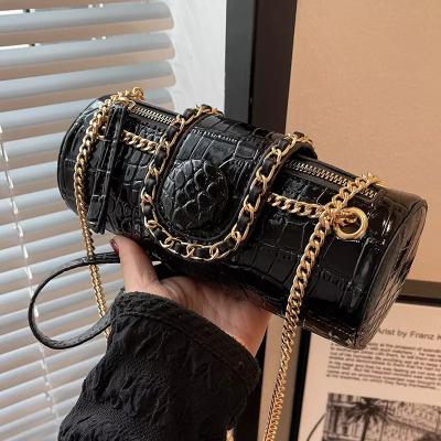 China Fashion Luxury Handbags Bead Crocodile Chain Pattern Female Designer Shoulder Crossbody Bags For Women Ladies Leather PU Tote Purses for sale