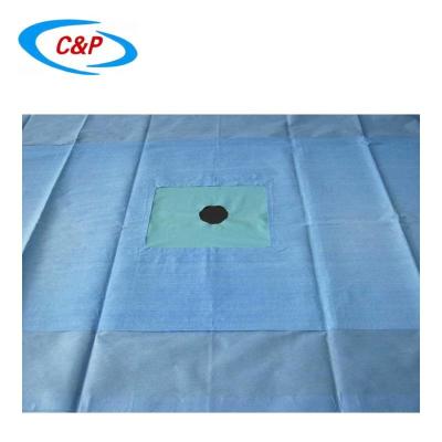 China Blue SMS Knee Arthroscopy Orthopedic Drape With Collection Pouch and Elastic Fenestration for sale