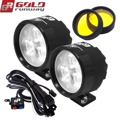 China Universal Black Headlight Head Light Haed Lamp GOLD TRACK Motorcycle Fog Auxiliary Lights Around GS1200 GS1250 for sale