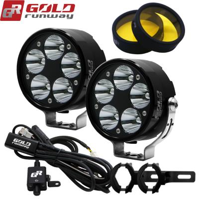 China GOLDRUNWAY Motocycle CNC'd 6063 Aluminum Alloy Lights 3 Strobe 50W Mode LED Fully Dimmable Auxiliary Fog Light Driving Lamp For BMW R1200GS/ADV for sale