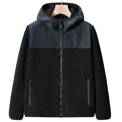 China Custom High Quality Breathable Casual Fleece Knitted Anorak Fleece Hooded Teddy For Men's Jacket for sale