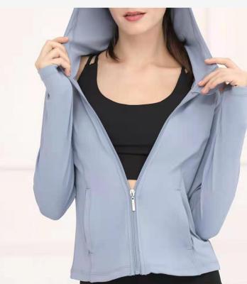 China Lightweigh Sustainable Hot Selling Best Women's Full Zip Hoodie Yoga Jacket for sale