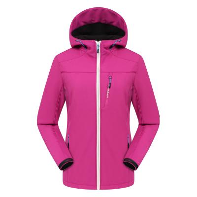 China Waterproof Softshell Hoody Jacket Fleece Striped Water Resistant Windproof Hooded Outerwear Full Zipper Jacket for sale