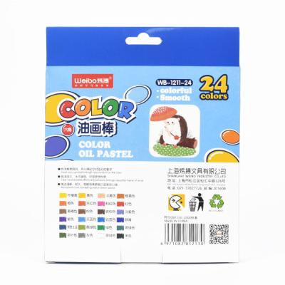 China 24 Pcs Cute Multicolor Smoothly Paint Set Wax Crayon Children Colored Safety Non-Toxic Painting Color Oil Pastel Crayon For Child Drawing for sale